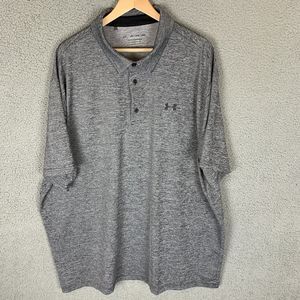 Under Armour Shirt Mens 3XL Grey Polo Short‎ Sleeve Performance Golf